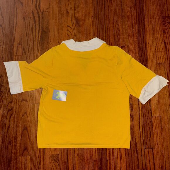 CABLE & GAUGE NWT Yellow Collared Layered Sweater Top - Size 1X - Picture 2 of 6